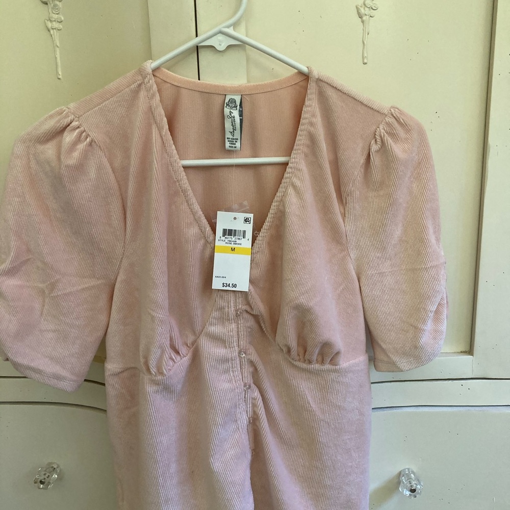 Princess, soft pink, ribbed blouse